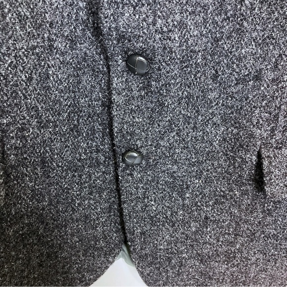 Vintage Harris tweed wool sport coat blazer black grey  classic 44R - Picture 3 of 12